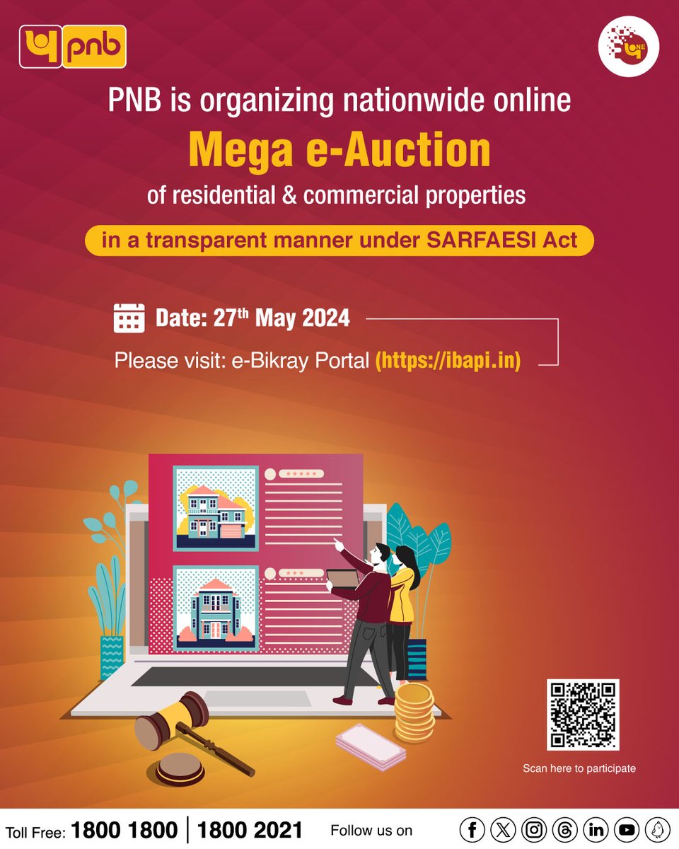 Don't miss the opportunity at Mega e-Auction! To participate in the auction, visit : ibapi.in #Auction #PNB #Properties #Dream #Buying