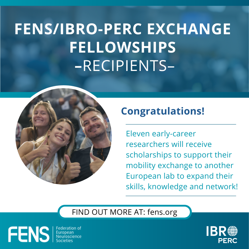🎊 Warm congratulations to the FENS/IBRO-PERC Exchange Fellowship awardees! 🚀 11 promising #EarlyCareerResearchers have been selected to receive a #grant to support their enriching #neuroscience exchanges. Best of luck for this experience! 👉 loom.ly/zpZxxC0 @IBROorg