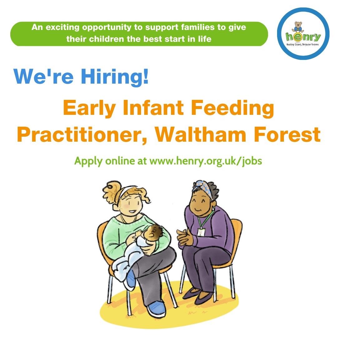 We are seeking an Early Infant Feeding Practitioner to provide excellent infant feeding support to families in #WalthamForest. (We will consider a trainee Infant Feeding Practitioner)

To find out more visit henry.org.uk/content/wf-eif…

@pubhealthjobsuk