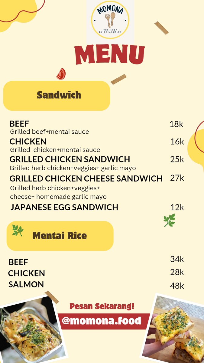 Helloww kak, ini kulampirin menu nya kalau berminat, siapa tau temen2nya juga ada yg mau pesan. Makasiih kakk