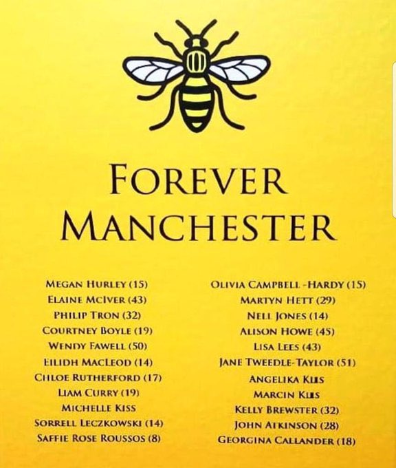 karenGSG's tweet photo. 7 years on and we will never forget that fateful night. Remembering always the 22 angels who lost their lives 
#ManchesterRemembers 
#OneLoveManchester 
#Manchester22 #ManchesterArena https://t.co/FLLOG2PN30