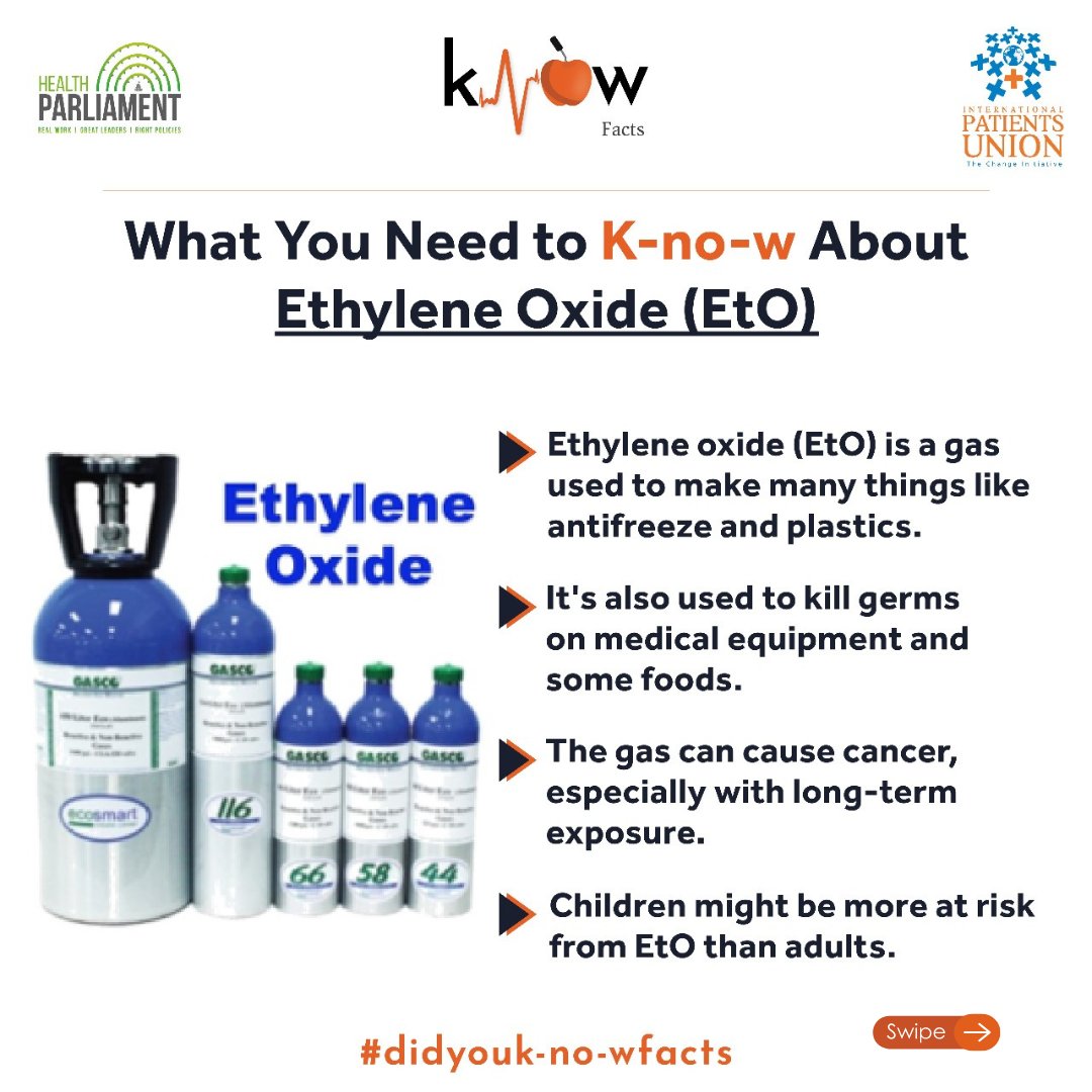 HealthParliamnt's tweet photo. Did you kNOw fruit ripener Ethylene Oxide can cause cancer with prolonged exposure?

Swipe to learn more!

In collaboration with @HealthParliamnt &amp; @patientsunion , we're conducting a survey to understand your awareness of #foodlabels https://t.co/XFyGn5NVUi