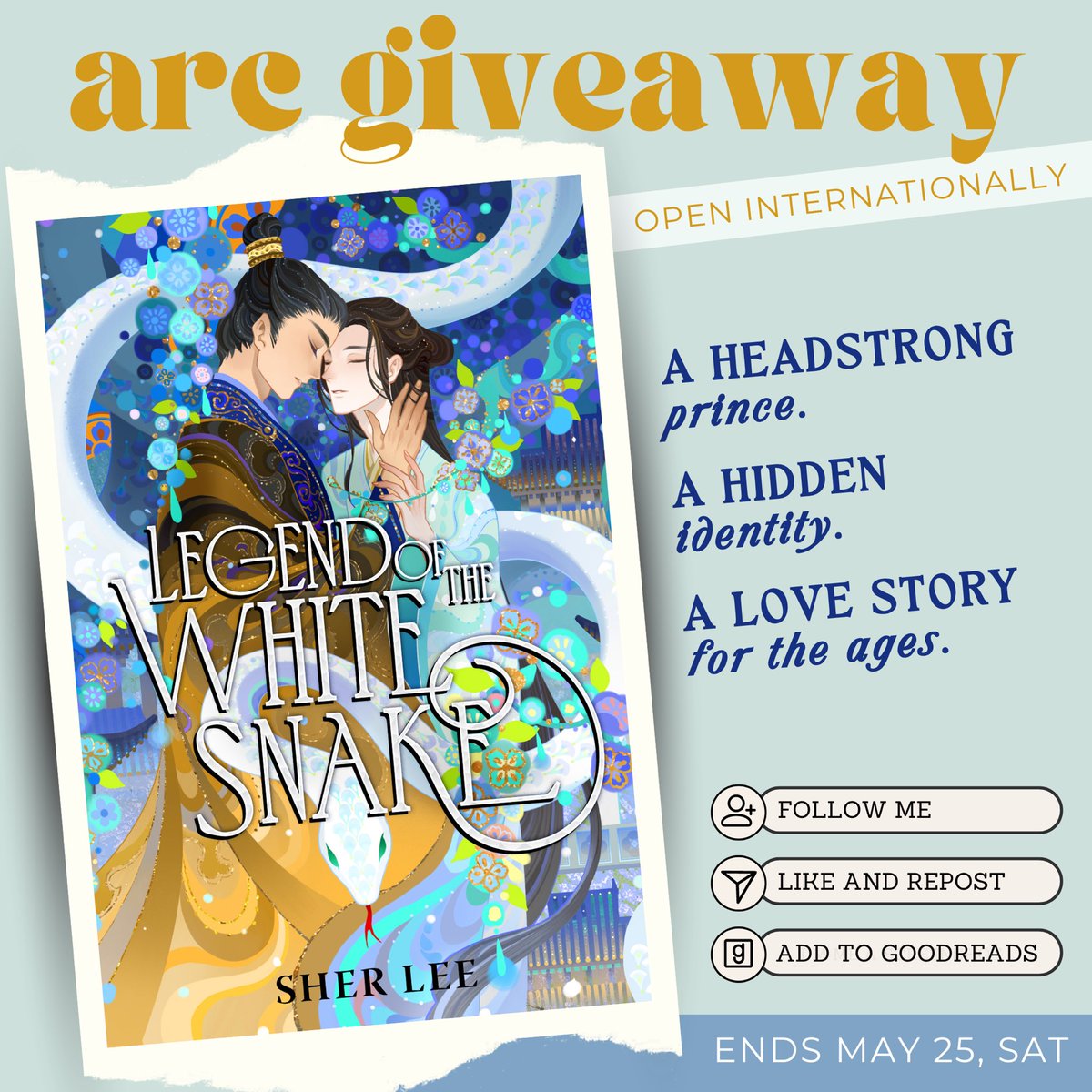 ✨SIGNED ARC GIVEAWAY✨ 🌏 Open internationally! To enter: • Follow/Like/Repost • Add LEGEND OF THE WHITE SNAKE to Goodreads (link in thread below & in bio) & DM me a screenshot 🗓️ Ends Sat, May 25 Separate giveaway on Inst@gram—enter both for double the chances!