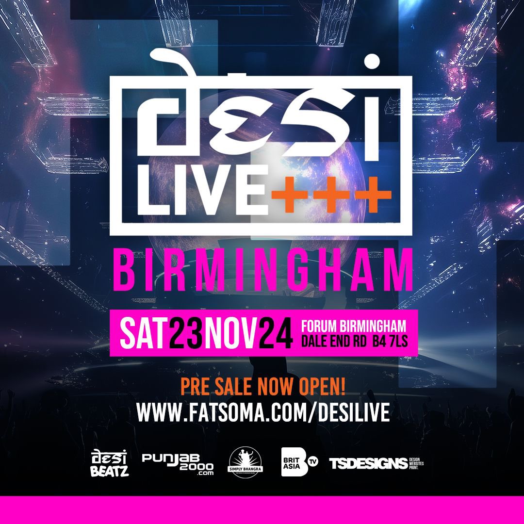 Desi Live comes to BIRMINGHAM! Sat 23rd Nov @Forumbham | Celebrating 80’s + 90’s music and legends.. PRE SALE OPEN NOW! Book 🎟️ fatsoma.com/DesiLive #Bhangra #Punjabi #Panjabi #LiveMusic #Concert