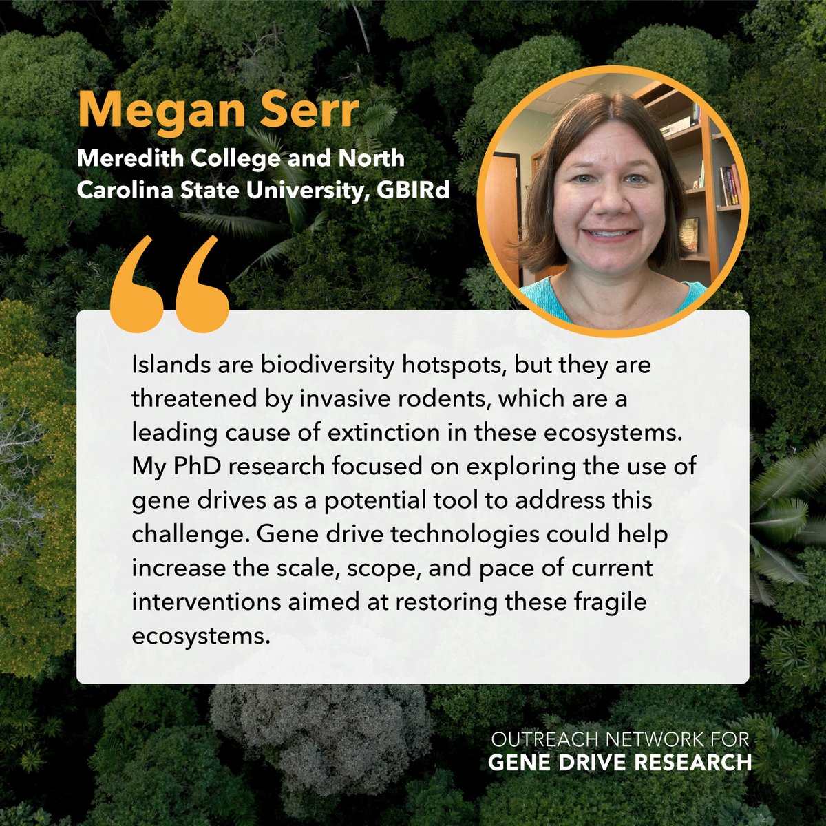 #InvasiveAlienSpecies, such as 🐁, are a leading cause of extinction on island ecosystems.

@SerrMegan, Genetic Biocontrol of Invasive Rodents (GBIRd) highlights the potential of #genedrive technologies to address this challenge.
➡️bit.ly/3WPREyU

@MeredithCollege