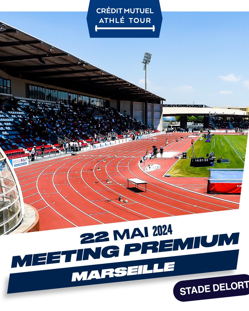 💥 Le #CréditMutuelAthléTour continue avec la troisième étape du circuit ce mercredi, le Meeting de Marseille ! 💻 Suivez le meeting sur direct.athle.fr mercredi 22 mai à partir de 19h ! @CreditMutuel