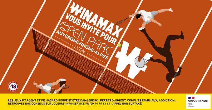 🎾 2 lots de 2 places à gagner (journée + soirée) pour l'Open Parc de Lyon, jeudi 23/05. 🎁 Pour participer : retweetez ce tweet, suivez @SansFilet et répondez avec votre pseudo Winamax. 👉 Tirage au sort à 18h. 📄 Règlement > tinyurl.com/ConcoursSansFi…