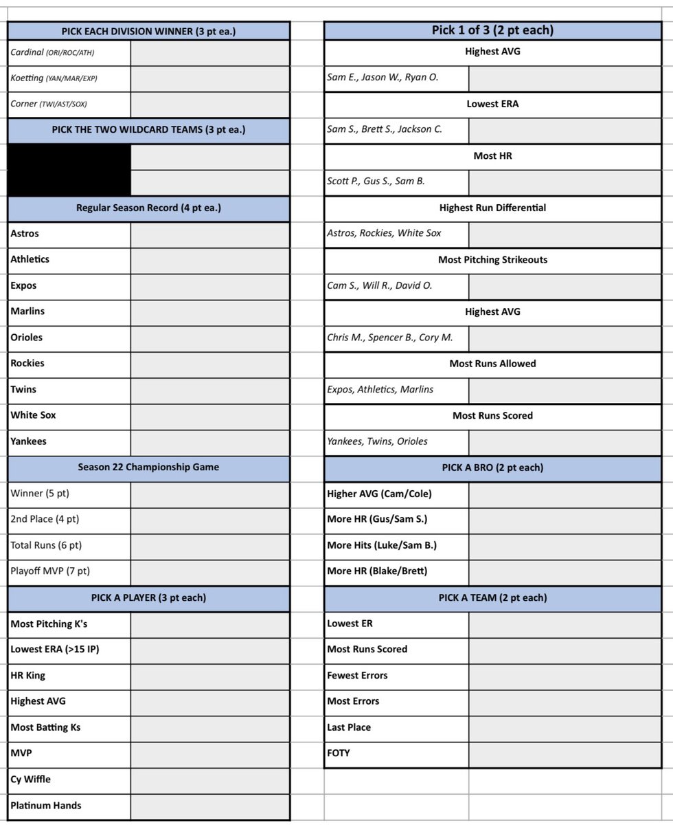 TheSWBL's tweet image. SWBL Prop Bets is now live and accepting entries via the form below:

docs.google.com/forms/d/e/1FAI…

$5 for (1) entry; $10 for (3)

Are you the ultimate SWBL guru? Put your predictions to the test!

Venmo pleicht with entry fee prior to 4pm Fri.

Final prizes to be announced Fri.