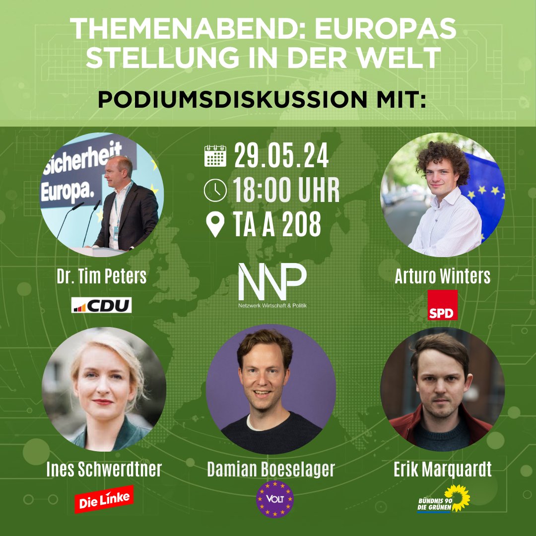 NWP Berlin e.V (@nwpberlin) on Twitter photo Wir laden euch herzlich zu unserem Themenabend zur Stellung von Europa in der Welt mit:
<a href="/inesschwerdtner/">Ines Schwerdtner</a>
<a href="/d_boeselager/">Damian Boeselager</a>
<a href="/TimPetersEU/">Tim Peters 🇪🇺</a>
<a href="/ArturWinters/">Arturo Bjørklund Winters</a> und
<a href="/ErikMarquardt/">Erik Marquardt</a>
ein!
Anmeldung unter: pretix.eu/NWP-Europawahl… Wir laden euch herzlich zu unserem Themenabend zur Stellung von Europa in der Welt mit:
<a href="/inesschwerdtner/">Ines Schwerdtner</a>
<a href="/d_boeselager/">Damian Boeselager</a>
<a href="/TimPetersEU/">Tim Peters 🇪🇺</a>
<a href="/ArturWinters/">Arturo Bjørklund Winters</a> und
<a href="/ErikMarquardt/">Erik Marquardt</a>
ein!
Anmeldung unter: pretix.eu/NWP-Europawahl…