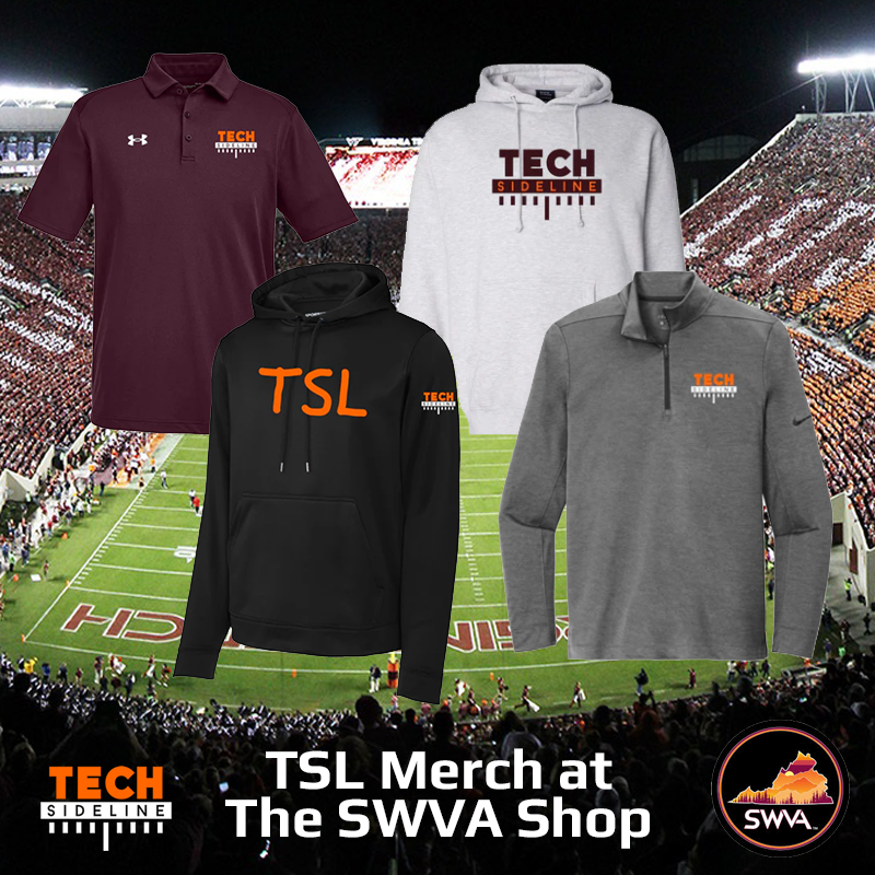 Tech Sideline merch is now available from our friends at @theswvashop. They're shipping now! Check out the TSL-branded offerings: hoodies, T-shirts, polos, hats, and pullovers. We'll be adding more VT and TSL stuff in the future. Click here: bit.ly/tslmerchandise