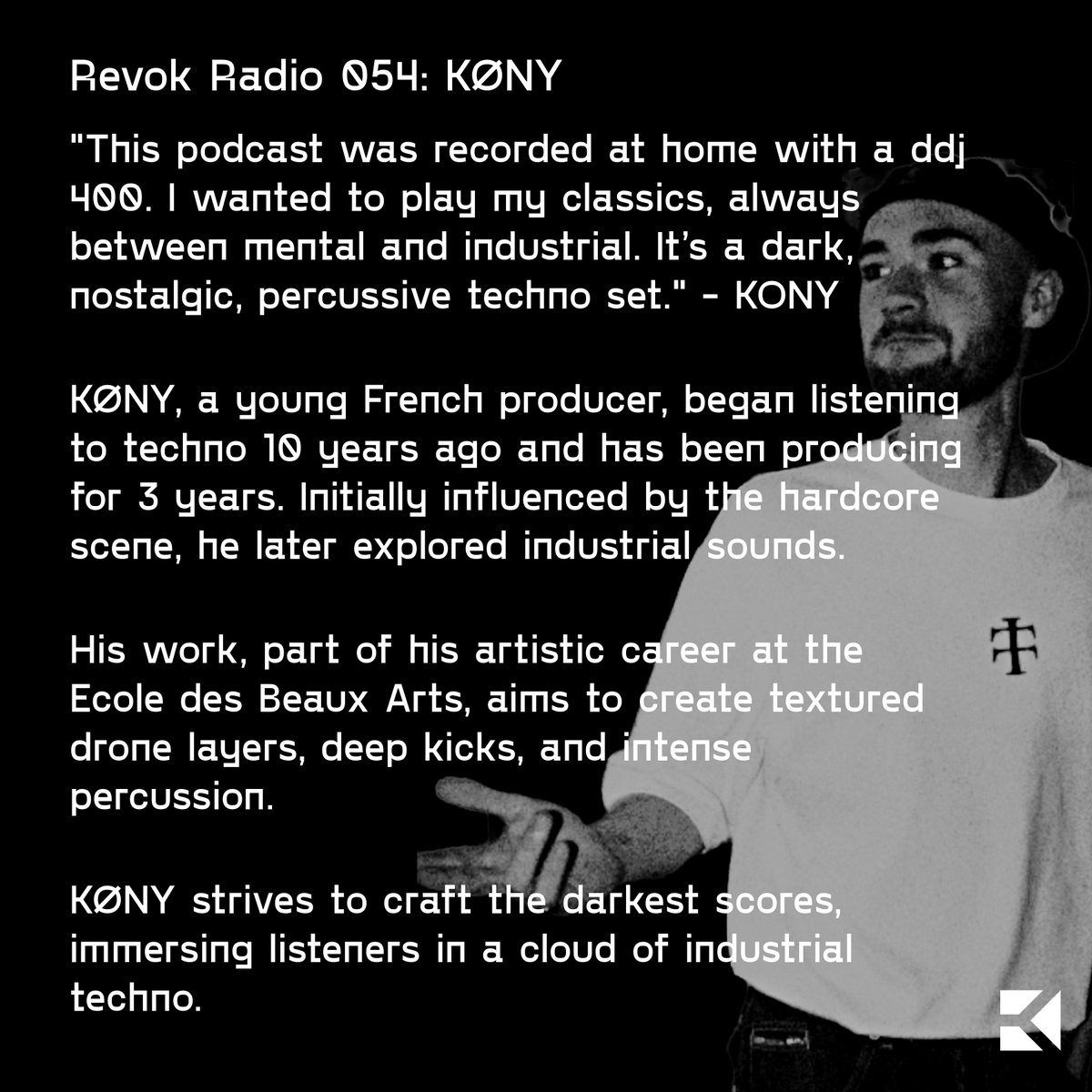RecordsRevok's tweet photo. KØNY DJ SET ⛓️🔥☠️

REVOK RADIO E54 
https://t.co/UcLwVaEQuN  🎧

#hardtechno #darktechno #technomusic #industrialtechno #technolovers #technoparty #djmix #djset #djproducer #darkravers #rave #ravelife #revokradio #revokrecords https://t.co/TYMoJS66X5