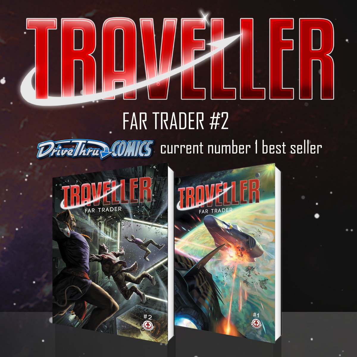 TRAVELLER Far trader #2 is still sitting at number one @Drivethrucomics! Add the best-selling book to your collection today! drivethrucomics.com/product/479253… #flyfreetraveller #travellerrpg #comicbooks #bestselling