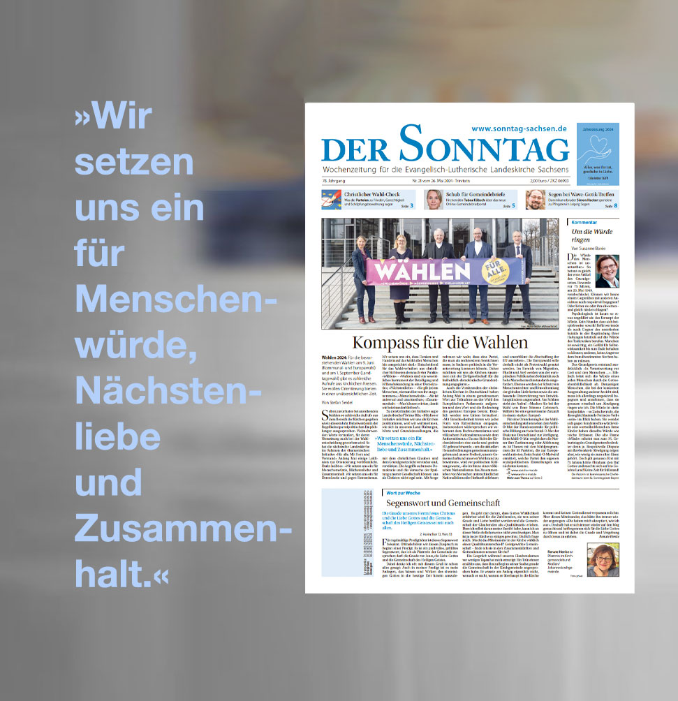 Unsere Themen: Wir bieten Orientierung für die anstehenden Wahlen und haben in Parteiprogramme geschaut; außerdem geht es um ein Angebot, das Gemeinden hilft, Gemeindebriefe zu erstellen; es gibt Aktuelles aus Gemeinden wie den Waldgottesdienst Stützengrün
sonntag-sachsen.de/2024/21/kompas…
