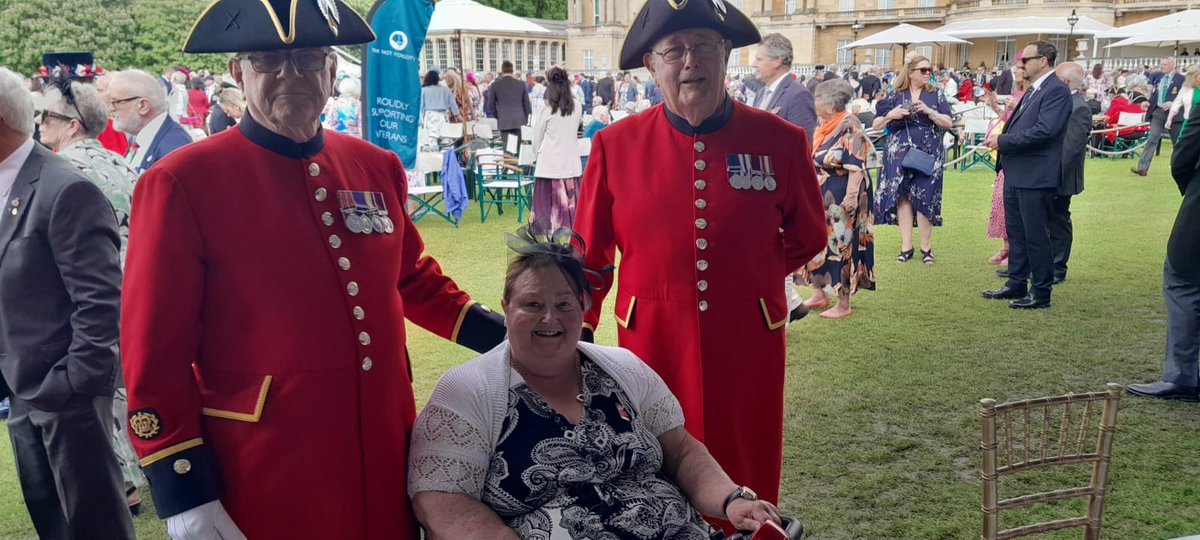 HWWilts's tweet photo. We’re delighted to share these photos of our wonderful volunteer Hazel, and her lovely partner Nigel, who were lucky enough to attend a Buckingham Palace garden party earlier this month! #CelebratingInStyle https://t.co/VQDd9C0nox