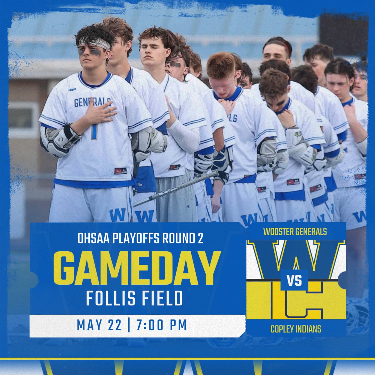 woosterblax's tweet photo. 💥PLAYOFF GAMEDAY💥
The Generals face-off against Copley tonight at 7pm in the Regional Quarterfinal at Follis Field! https://t.co/X7jtHNsnyF