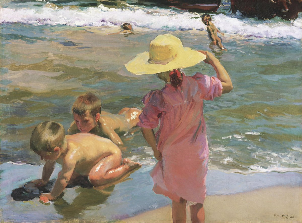 Children on the Seashore, by Joaquin Sorolla (Spanish), 1903, @philamuseum #paintingoftheday