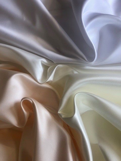 See our full range of 37 colours available in Classique non snag matt duchess satin at carringtonfabrics.co.uk Contact us today to receive a FREE SHADE CARD!  #carringtonfabrics #dressfabric #dressfabrics #satinfabric #bridalfabric #fashionfabrics #fashionfabrics #promfashion