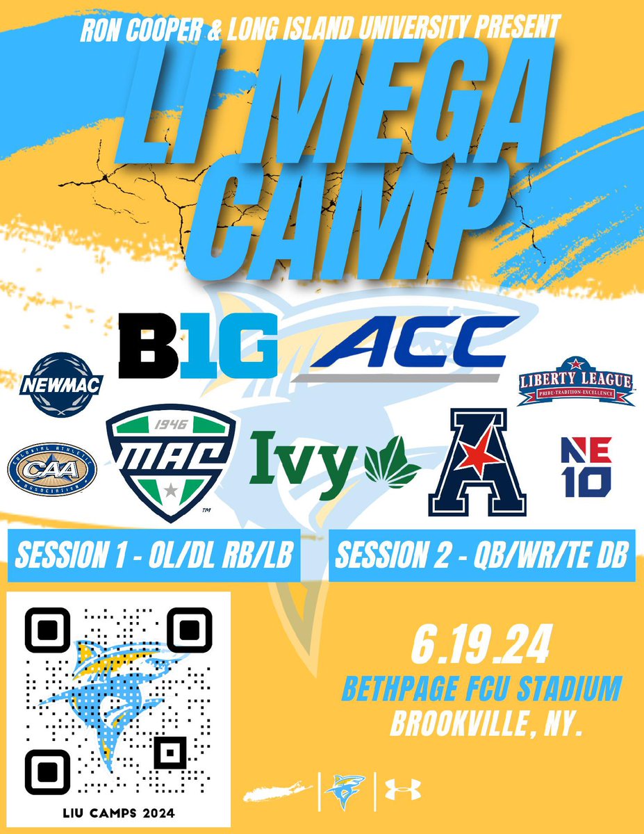 Ron Cooper (@coachrcooper) on Twitter photo Come get Coached and Evaluated by some of the Top Programs/Conferences in the Nation! <a href="/LIUSharksFB/">LIU Football</a> Come get Coached and Evaluated by some of the Top Programs/Conferences in the Nation! <a href="/LIUSharksFB/">LIU Football</a>
