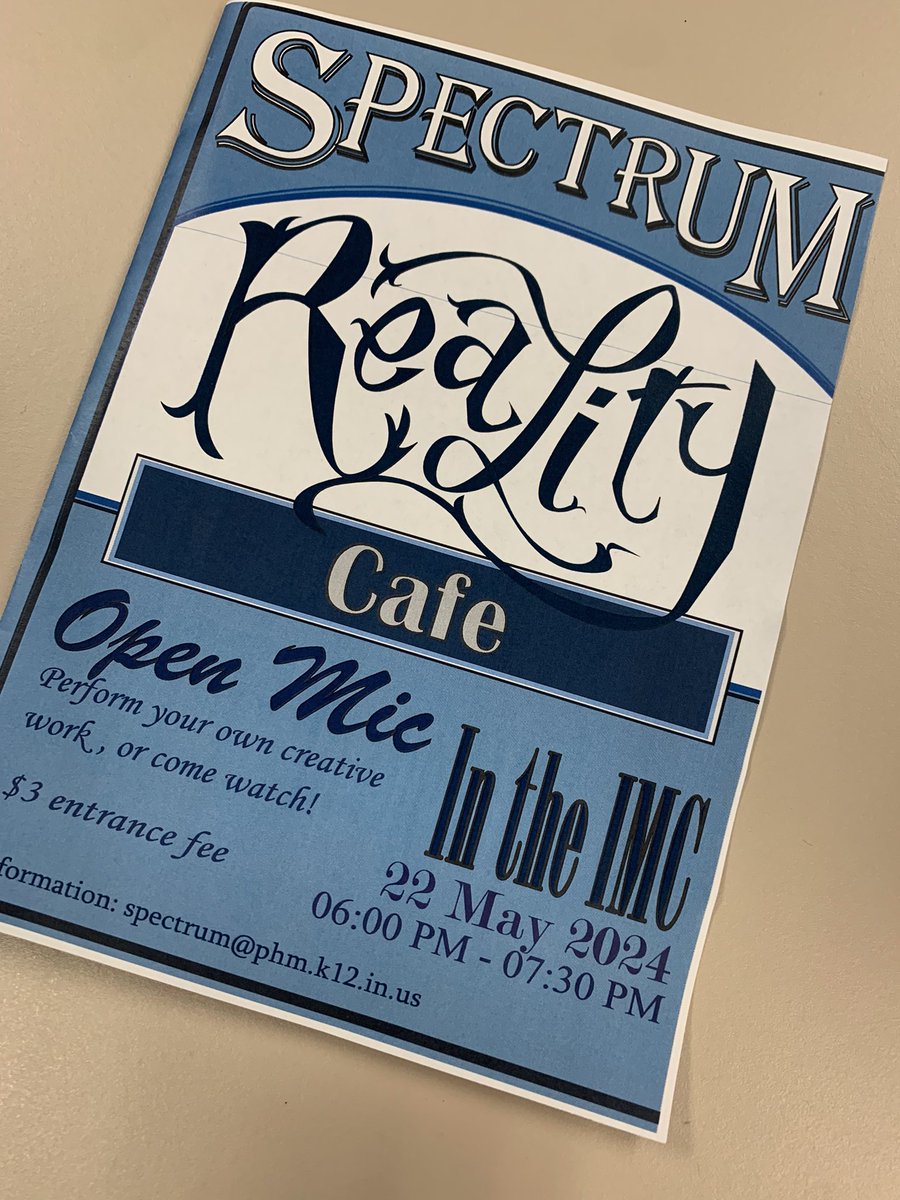 Tonight! Reality Cafe is back in the IMC. Please come join us for treats and entertainment. (6-8PM)