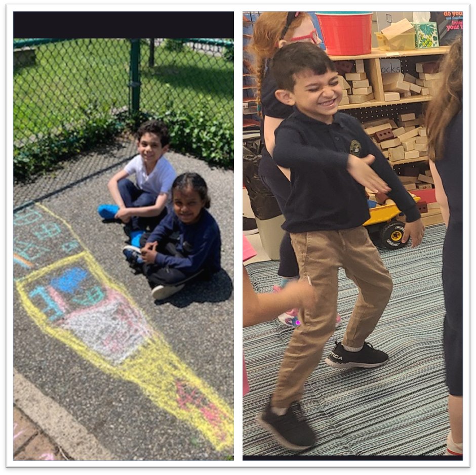 Mrs. Spiers' Kindergarteners @RobinsonSchool3 enjoyed chalk and dancing for letters C and D in the ABC Countdown to Summer! 😊