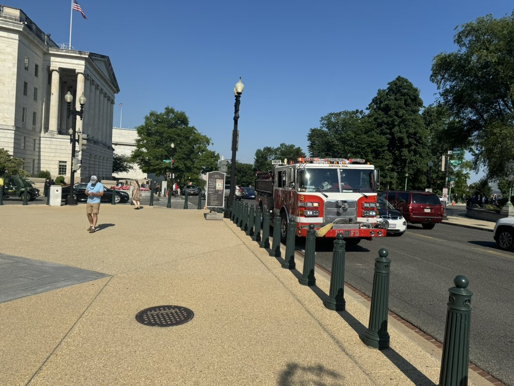 In addition to RNC HQ being on lockdown, Fire and EMS are also Currently parked outside of the Cannon and Rayburn office buildings.