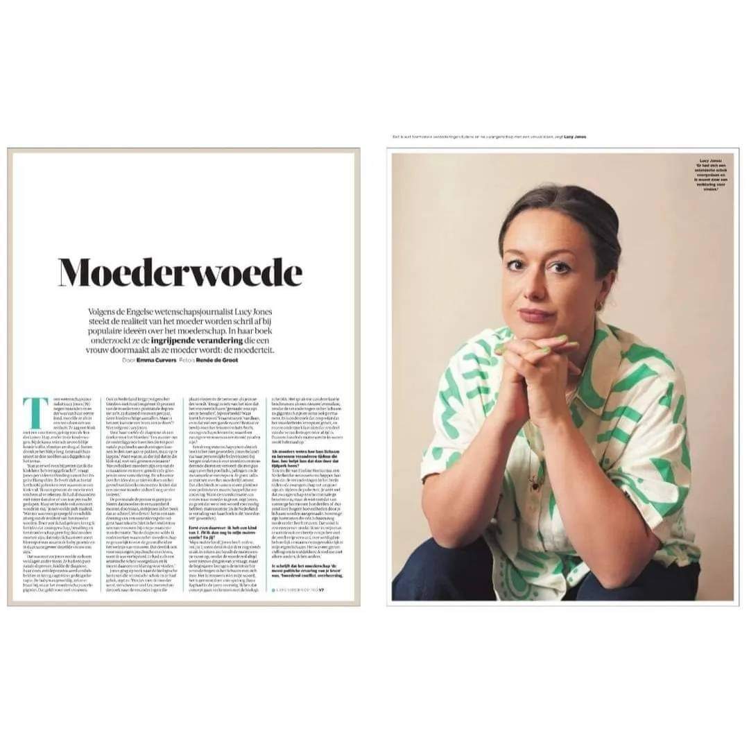 It was good to speak about Matrescence / Moederteit (the Dutch edition) with Emma Curvers for @volkskrant. In today's print edition with pics by Renee de Groot. I don't think I've ever seen so much space on a national newspaper given to an account of the transition to motherhood.