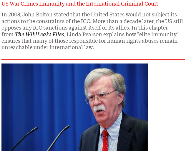 'Elite Immunity': WikiLeaks cables released by Julian Assange show how US tried to undermine International Criminal Court war crimes prosecutions #ICC versobooks.com/blogs/news/402…