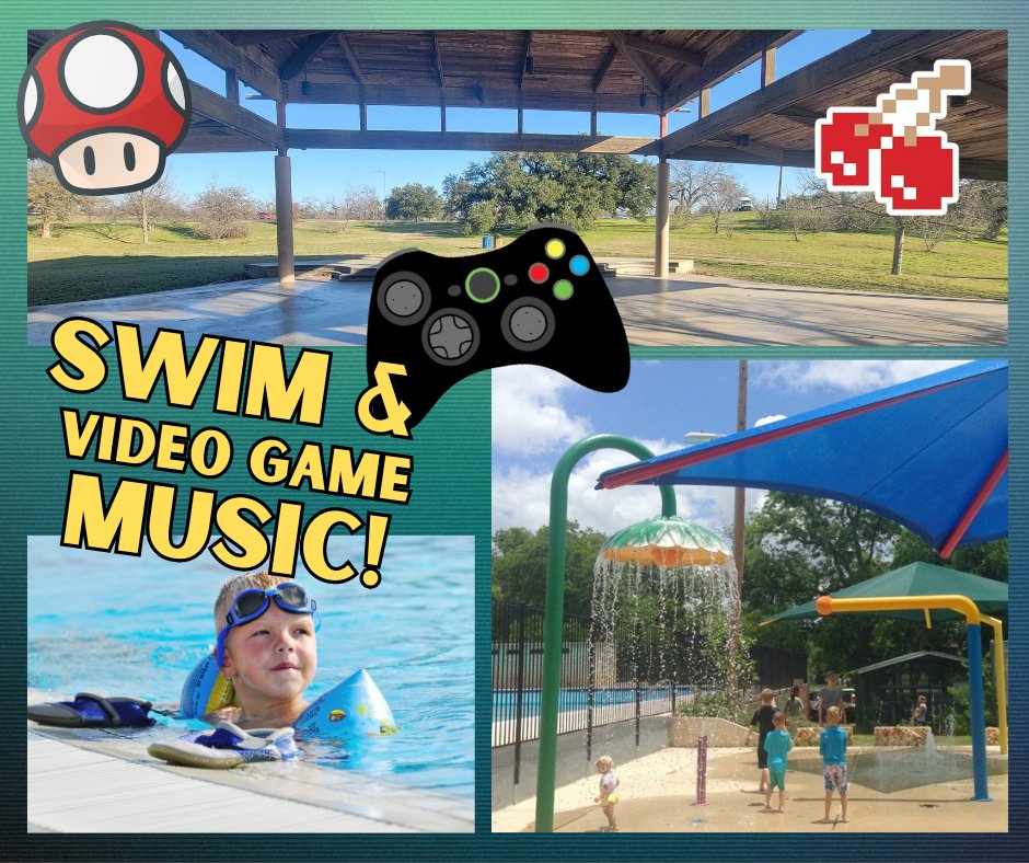 Come to swim! Stay for video game music! Join the ACO on Friday, June 7 and Saturday, June 8, 8pm at Lampkin Pavilion in Rosewood Neighborhood Park for two nights of live concerts. 

RSVP at austincivicorchestra.org/event/video-ga…

#austin #austintexas #austintx #atx #texas #orchestra #swimming