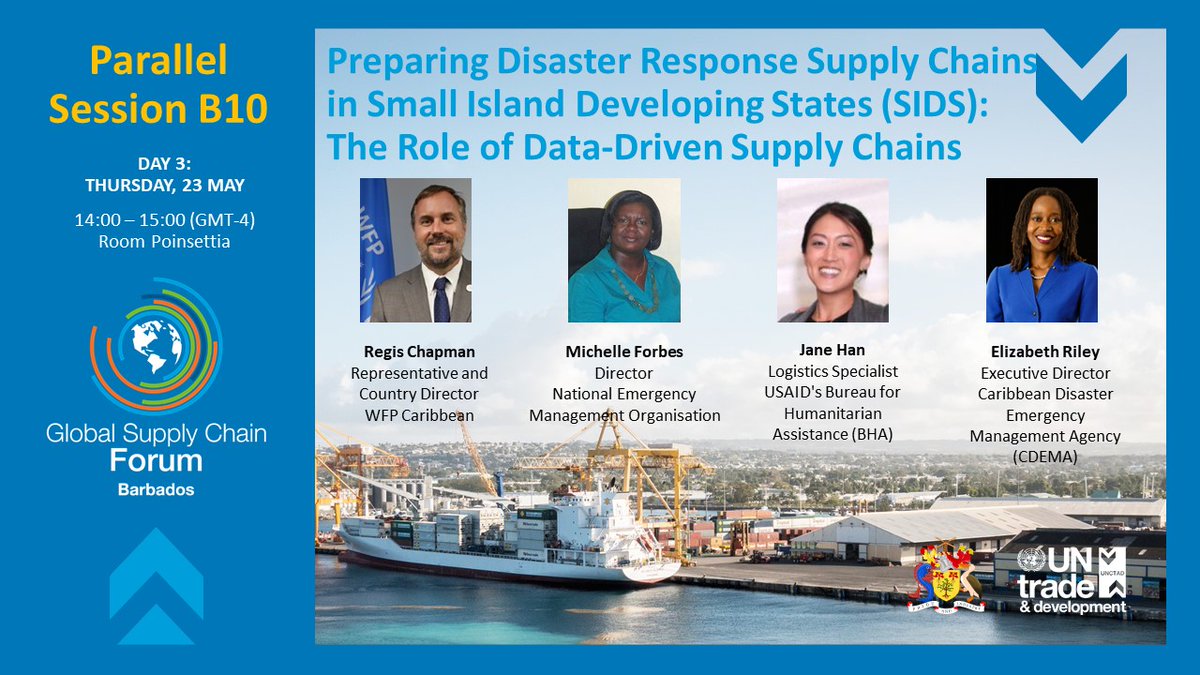 Don't miss out on tomorrow's session diving deep into the Role of Data-Driven Supply Chains for Disaster Response in #SIDs! Join our expert panel and be prepared to tackle challenges with insight and innovation. See you there!
#supplychain #disasterresponse #WFPCaribbean