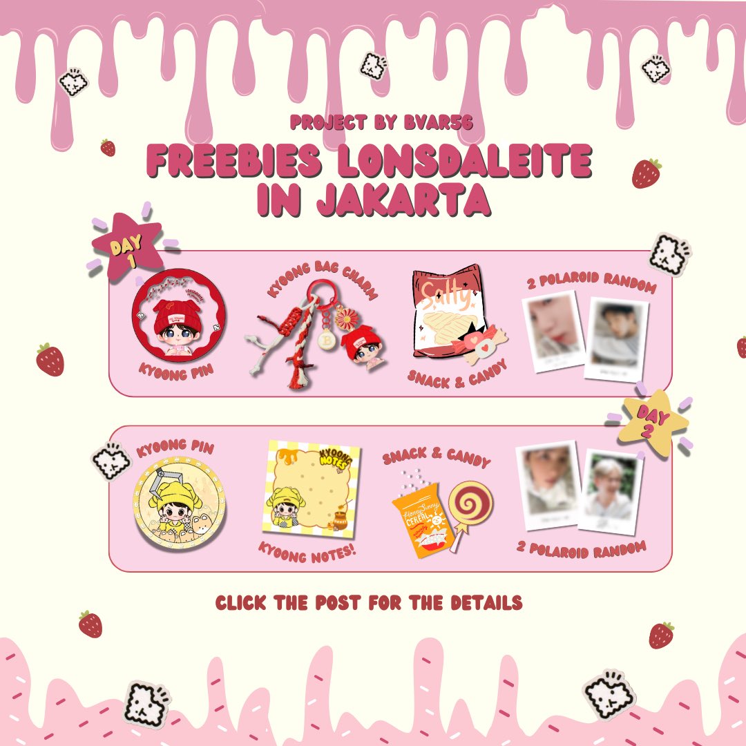 ᯓ★ Freebies Lonsdaleite In Jakarta ᯓ★

Help RT! ❤️

📆 01 & 02 Juni 2024
📍 ICE BSD (tba) 

How To Claim :
1. Say hi to me nicely 
2. RT &  like this photo
3. Limited QTY! 
4. Trade freebies, dm ya
5. Don’t throw my freebies
6. Tag me if you get my freebies

#Lonsdaleiteinjkt