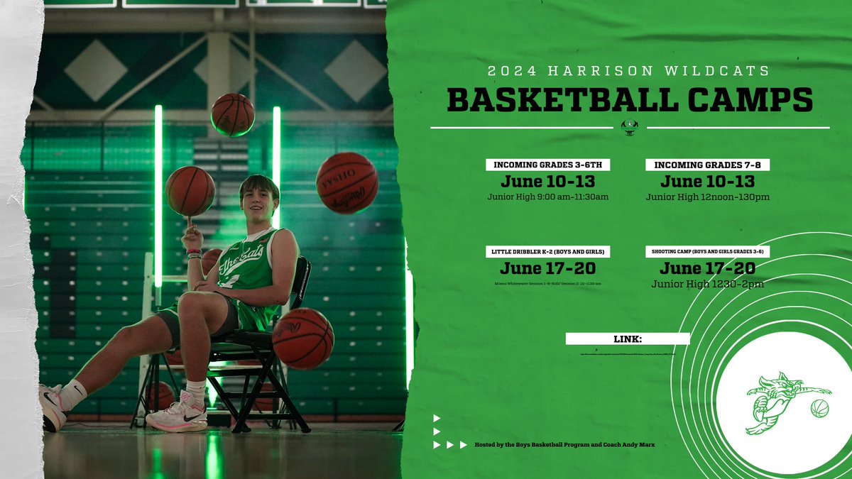 Still time to sign up for the Harrison Basketball Camps!
#dothework and join us for another fun filled Summer!
harrisonwildcats.membershiptoolkit.com/assets/00368/D…