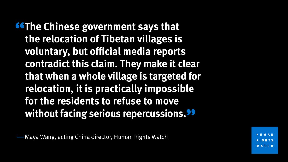 Tibet: Mass Relocations of Tibetans Not Voluntary hrw.org/news/2024/05/2…