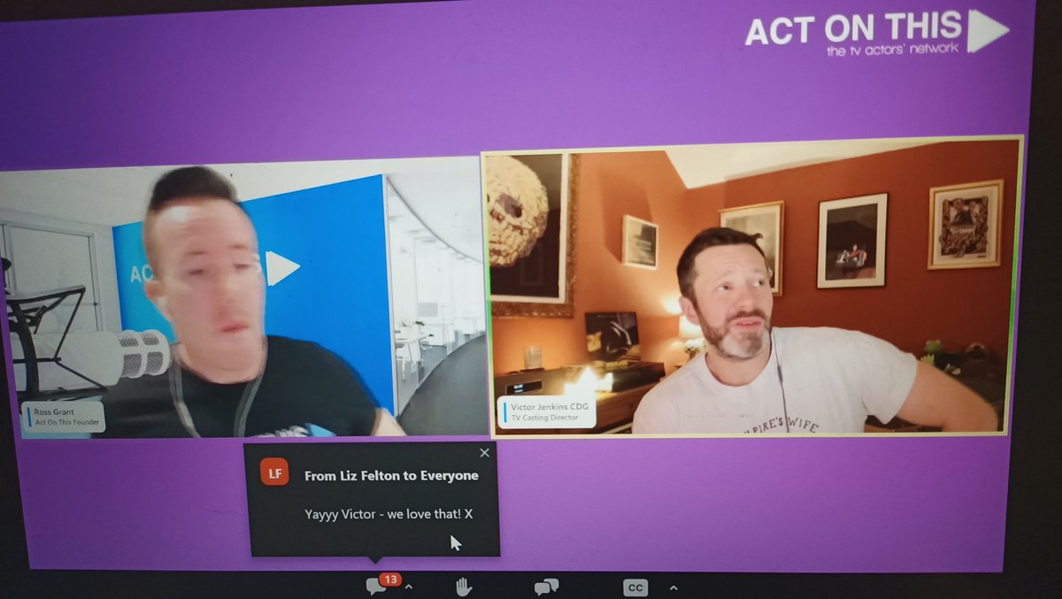 Another fantabulous session on @ActOnThisTV with the very helpful Victor Jenkins @verbalictor & @rossagrant thanks so much for all your advice 😊🙏 I highly recommend joining this wonderful #actingcommunity #actors #networking click here to join!👇 actonthis.tv/a/10071/AoTLCM…