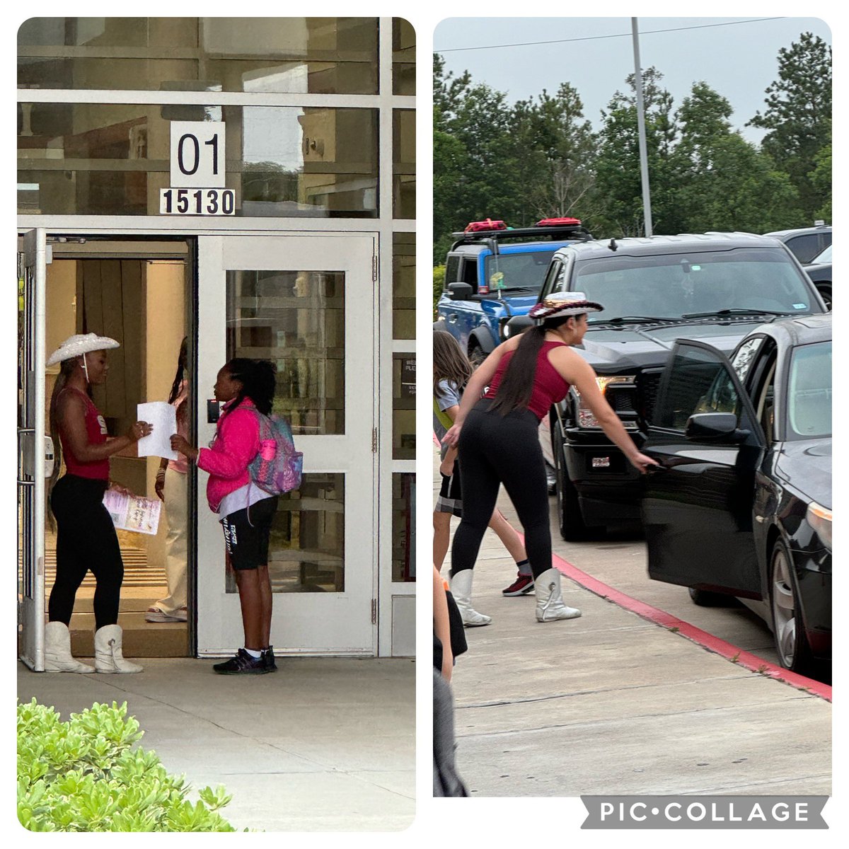 Thank you to the @HumbleISD_SCHS Starlettes for welcoming our @HumbISD_CE Bulldogs to campus this morning! ❤️ our Bulldog Connection! ❤️🚂❤️🚗❤️🐾