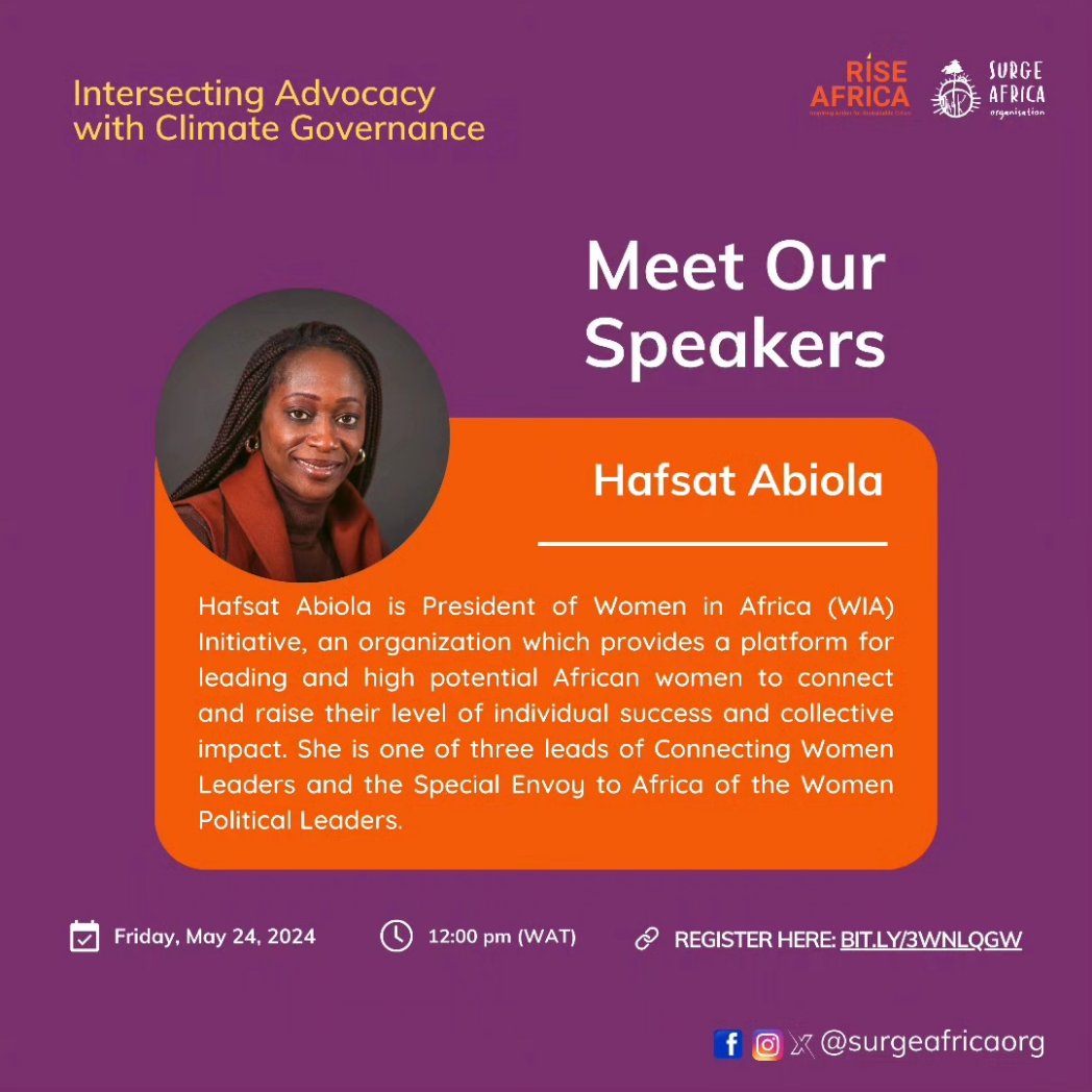 Meet one of our speakers for our session at #RISEAfrica2024 Action Festival. You should not miss this session if you are interested in learning about ways real change can be achieved in climate governance. 🗓️May 24 ⏲️12pm (WAT) Register here - rb.gy/ppi49c