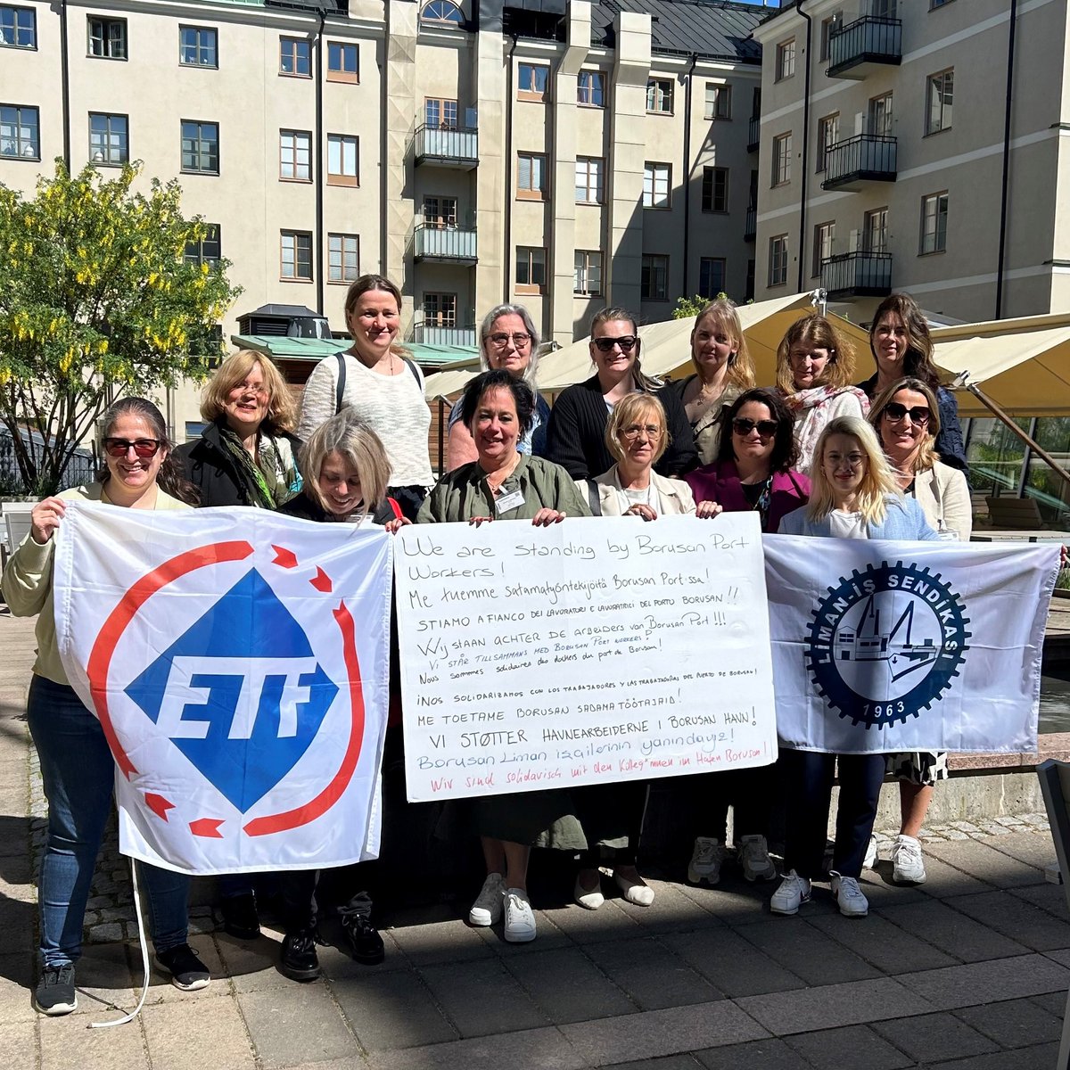 #ETFWomen are in solidarity with Borusan Port workers in Turkey! 

Currently, the company that manages the port has been firing workers who join their union to fight for their rights. This union-busting is illegal in Turkey and elsewhere, as they are a menace to the freedom of