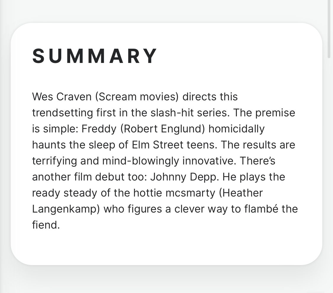 Never forget that this was an official synopsis for Nightmare on Elm St   #hottiemcsmarty