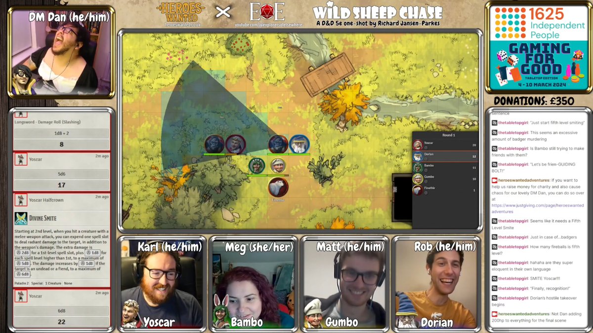 EoElsewhere's tweet image. We're back with Pt2 of WILD SHEEP CHASE, our #dnd5e one-shot for the Gaming For Good 2024 #charity livestream for @1625ip!

Head to the EoE YT channel (link in bio!) to see what the party used the Wish spell for!

Like &amp;amp; sub for more!

#ttrpg #ttrpgcommunity #ttrpgrising