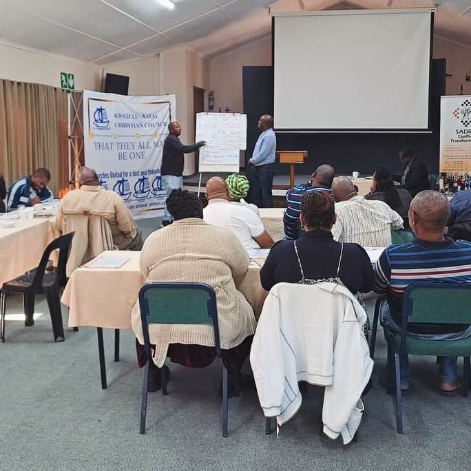 ADIC has been invited to participate in a 3-day Conflict Transformation Skills Peacebuilding Workshop hosted by the KwaZulu-Natal Christian Council of Churches (KZNCC), in partnership with SADRA Conflict Transformation, on 21-23 May 2024, at the African Enterprise, PMB.