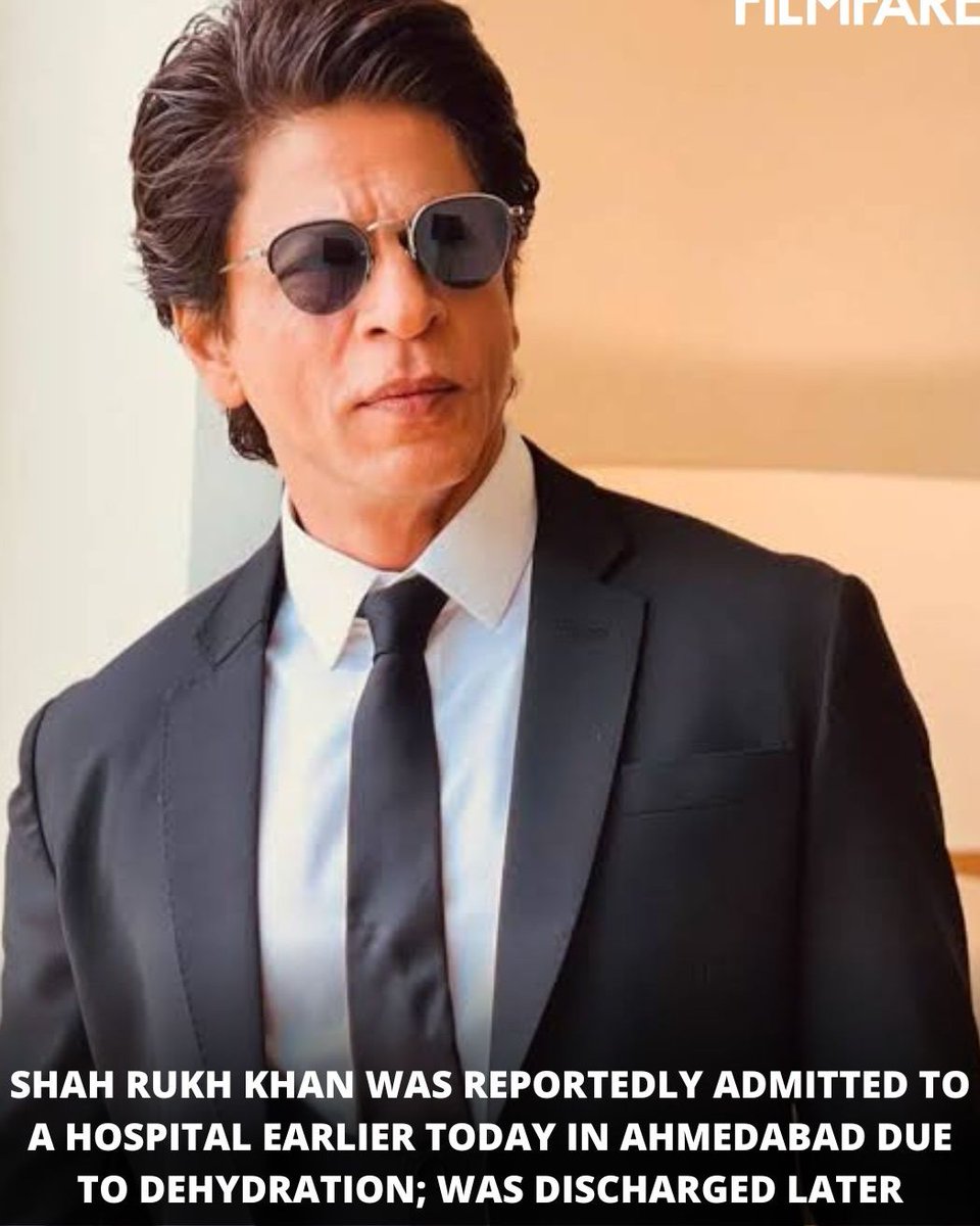 According to latest reports, #ShahRukhKhan was admitted to a hospital due to dehydration in Ahmedabad and was discharged after initial treatment