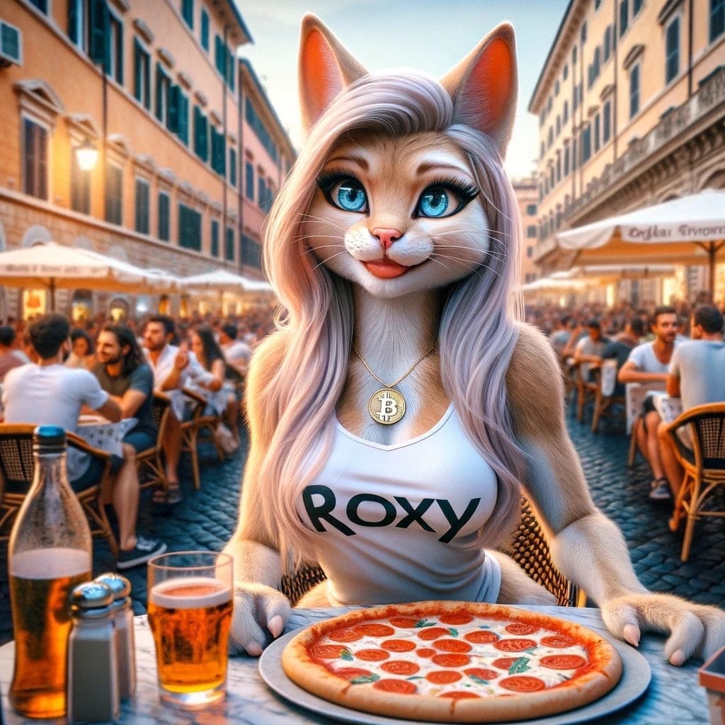 RoxyOn_X's tweet photo. 🍕🎉 Celebrating #BitcoinPizzaDay with $Roxy! 
14 years ago, 10,000 $BTC for two pizzas - a legendary moment in crypto history. 

Would you be willing to give 10,000 $Roxy for two pizzas today? 🍕🍕
Celebrate #BitcoinPizzaDay with 
$Roxy 😻!

Get $Roxy 😻:
https://t.co/BHRNMkYCOU

Roxy’s Manifest: https://t.co/alCqERuYsU
Website:  https://t.co/fjikj6tizv
Telegram: https://t.co/ubyCyHijs8
X: https://t.co/KzsWGRqN7i

#MultiversX #memecoin #dogecoin #SHIBA #BONK #FLOKI #PEPE #OneDex #Solana #memecoins #xPortal #Cryptocurrencyes #Crypto #EGLD
#FGG #Roxy
#Crypto #Bitcoin #PizzaDay