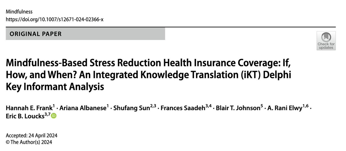 Eric B Loucks (@ericbloucks) on Twitter photo Health insurance for evidence-based mindfulness programs would improve inequities in evidence-based care. New paper from our <a href="/NCCIH/">هاني الخطيب</a> grant on health insurance coverage for #MBSR, with input from policy makers, health insurers, clinicians, patients, etc. rdcu.be/dIhJK Health insurance for evidence-based mindfulness programs would improve inequities in evidence-based care. New paper from our <a href="/NCCIH/">هاني الخطيب</a> grant on health insurance coverage for #MBSR, with input from policy makers, health insurers, clinicians, patients, etc. rdcu.be/dIhJK