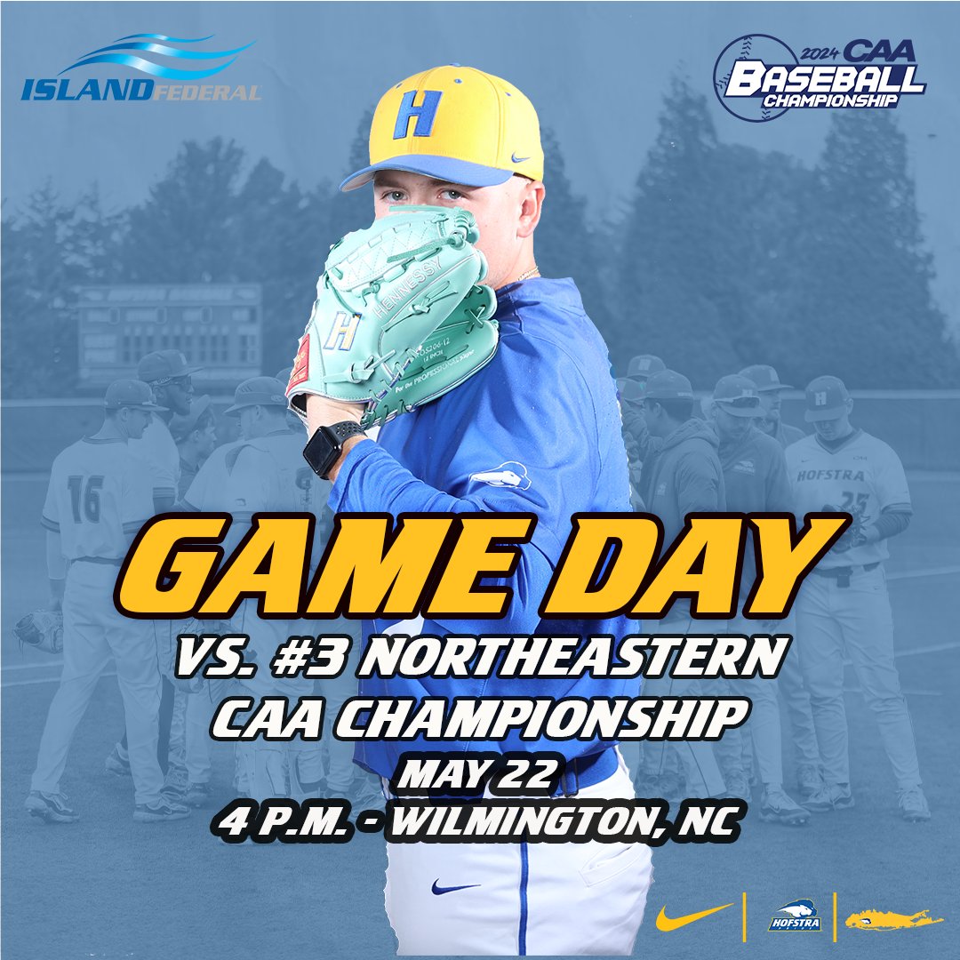 Hofstra Baseball (@hofstrabaseball) on Twitter photo 𝘼𝙍𝙀 𝙔𝙊𝙐 𝙍𝙀𝘼𝘿𝙔?
<a href="/CAASports/">Coastal Athletic Association</a> Championship game day is 𝗳𝗶𝗻𝗮𝗹𝗹𝘆 here❗ #Hofstra takes on Northeastern at 4 p.m. Follow all the action via <a href="/FloBaseball/">Olmsted Varsity Baseball</a> or live stats with links at GoHofstra.com/coverage.
#PrideOfLI 𝘼𝙍𝙀 𝙔𝙊𝙐 𝙍𝙀𝘼𝘿𝙔?
<a href="/CAASports/">Coastal Athletic Association</a> Championship game day is 𝗳𝗶𝗻𝗮𝗹𝗹𝘆 here❗ #Hofstra takes on Northeastern at 4 p.m. Follow all the action via <a href="/FloBaseball/">Olmsted Varsity Baseball</a> or live stats with links at GoHofstra.com/coverage.
#PrideOfLI
