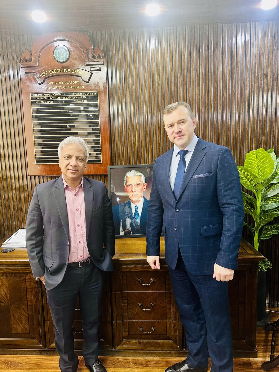 CEO DRAP (@ceo_drap) on Twitter photo Mr. Maksim Kerdzialevich, Second Secretary of the Embassy of the Republic of Belarus, met with <a href="/DRA_Pakistan/">Drug Regulatory Authority of Pakistan</a> CEO Mr.Asim Rauf to discuss enhancing cooperation and collaboration between DRAP and the Republican Unitary Enterprise,Center for Examinations and Tests in Health Service. Mr. Maksim Kerdzialevich, Second Secretary of the Embassy of the Republic of Belarus, met with <a href="/DRA_Pakistan/">Drug Regulatory Authority of Pakistan</a> CEO Mr.Asim Rauf to discuss enhancing cooperation and collaboration between DRAP and the Republican Unitary Enterprise,Center for Examinations and Tests in Health Service.