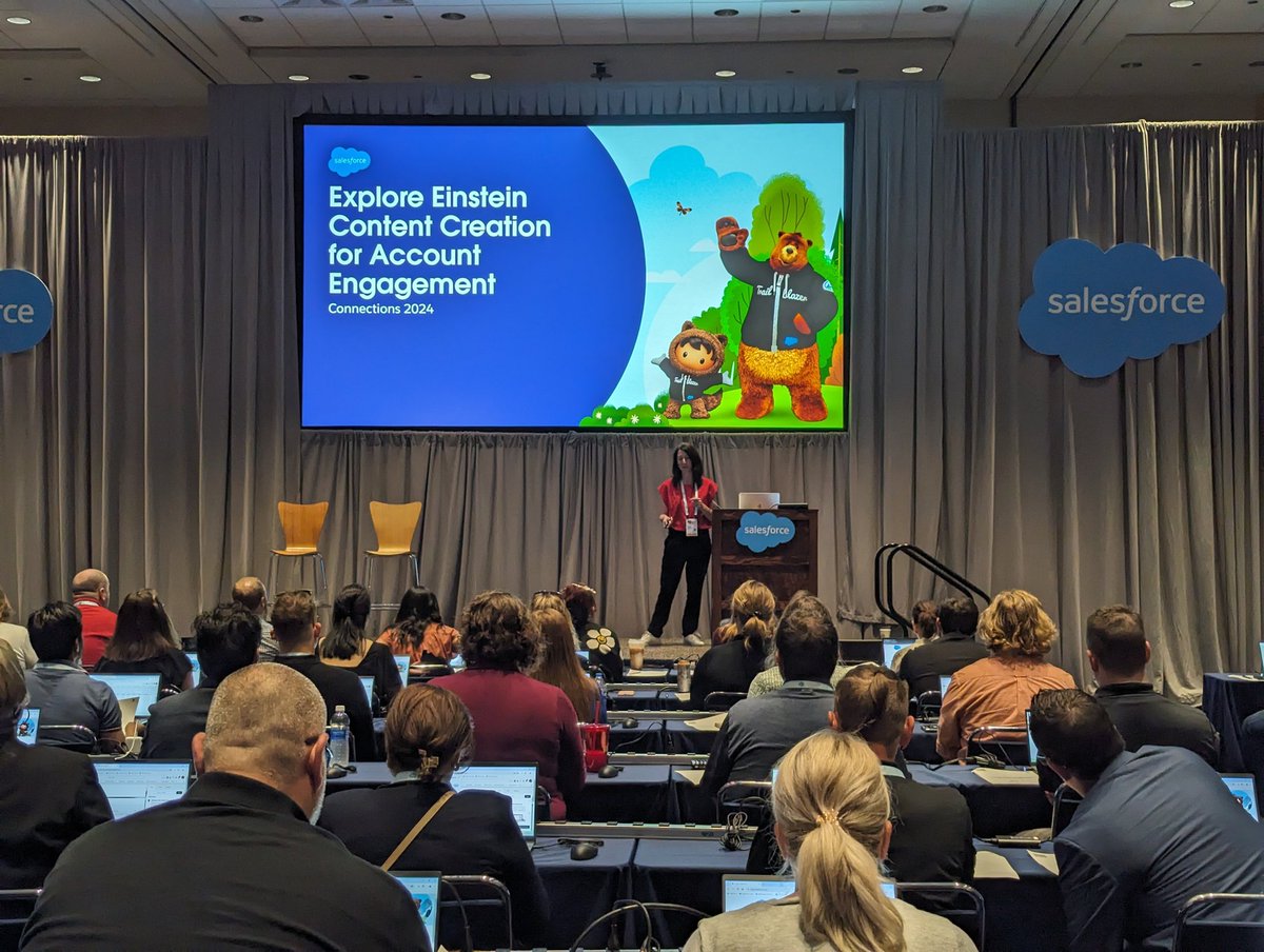 Sold out Hands-On Workshop at #CNX24 on Engage Einstein Content Creation!  Our Trailblazers are hungry for learning!