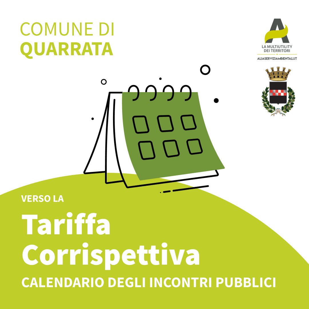 Tariffa Corrispettiva: scopriamola insieme.
Partecipa agli incontri pubblici che abbiamo organizzato insieme al tuo Comune.
Ecco le date:
GIOVEDI’ 23 MAGGIO
Ore 21.00 – Circolo ANSPI FERRUCCIA
Piazza della Chiesa, Ferruccia