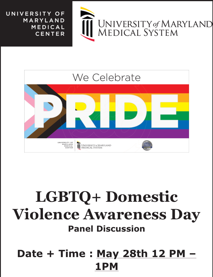 Join UMMC in this trailblazing panel discussion addressing domestic violence in the LGBTQ+ Community on May 28 beginning at 12pm. This panel will cover the challenges faced in abusive situations and provide valuable resources and support. To register: umm.webex.com/.../ra9ee87986…