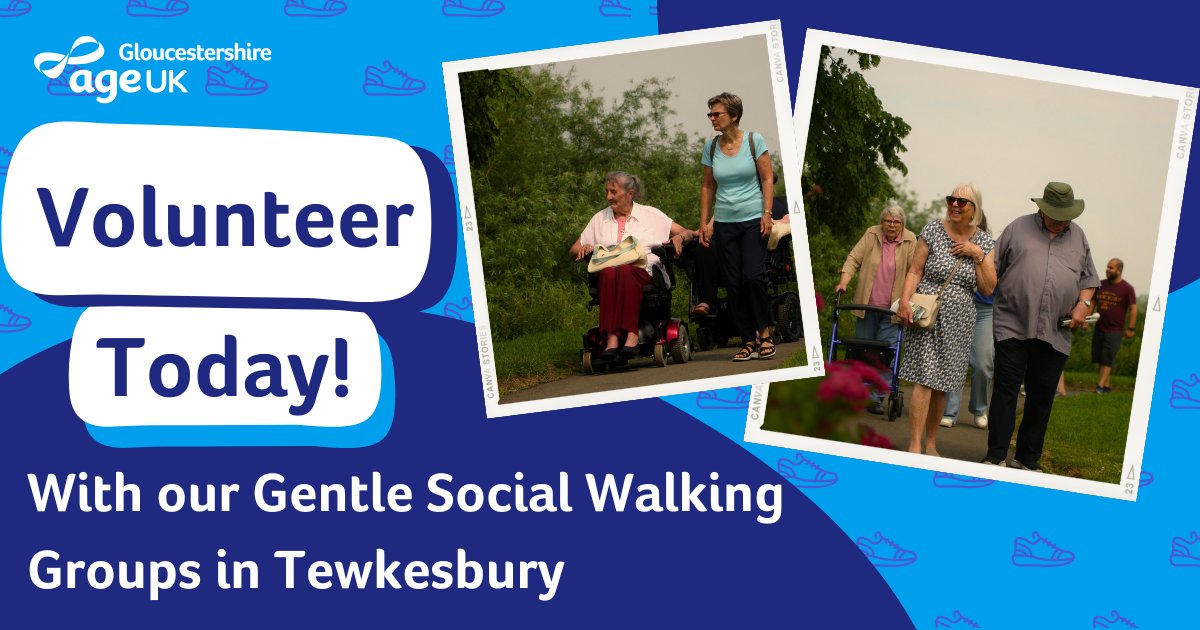 Our volunteers are key to making sure it all runs smoothly at our gentle social walking groups in #Tewkesbury. Could you help? Visit: ageuk.org.uk/gloucestershir…