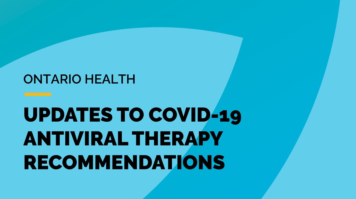 Health Care Providers: we have updated our clinical recommendations for antiviral therapy for adults with mild to moderate COVID-19. View guidance documents here: ow.ly/zxpE50RQO4v