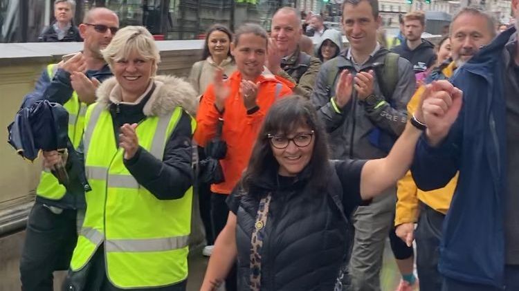 After covering nearly 200 miles over 16 days, <a href="/FigenMurray/">Figen Murray OBE</a> has completed her walk from Manchester Arena to Downing Street on the 7th anniversary of the Manchester Arena Terror attacks. A remarkable achievement Figen, we support your call for #MartynsLaw to be passed now.
